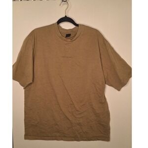 Oakley Relax Fit Tan Embroidered Logo T-Shirt Mens XL Earth Tone Crew Neck